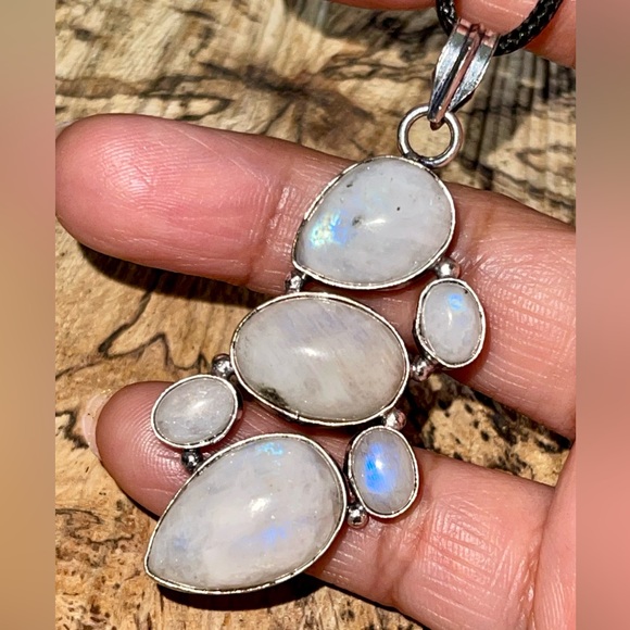 Rainbow Moonstone Crystal Pendant 2 1/2” - Picture 10 of 16